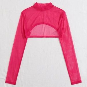 Hot Pink Mesh Crop Top